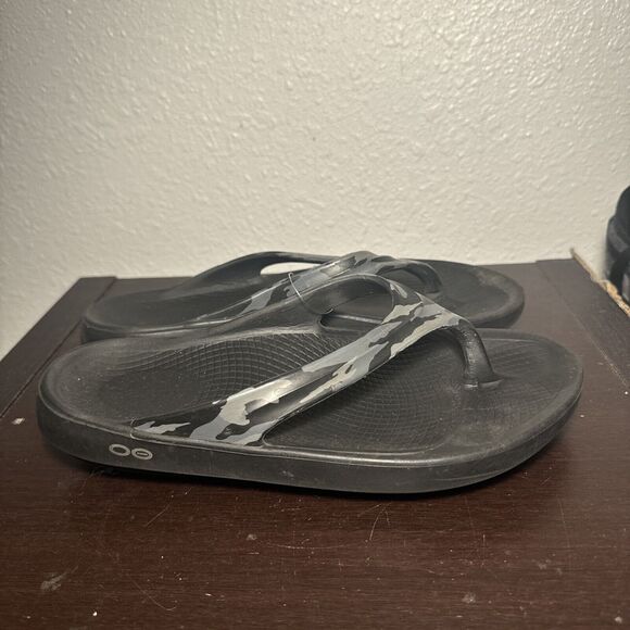Oofos Oolala Purple Camo Women’s Eu 39 Sz 8 Flip Flop Thong Recovery Sandal - Picture 1 of 6